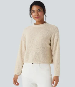 Sweaters<HALARA Mock-neck Long Sleeve Casual Sweater