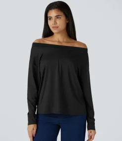 Casual Tops<HALARA Off Shoulder Long Sleeve Casual Top