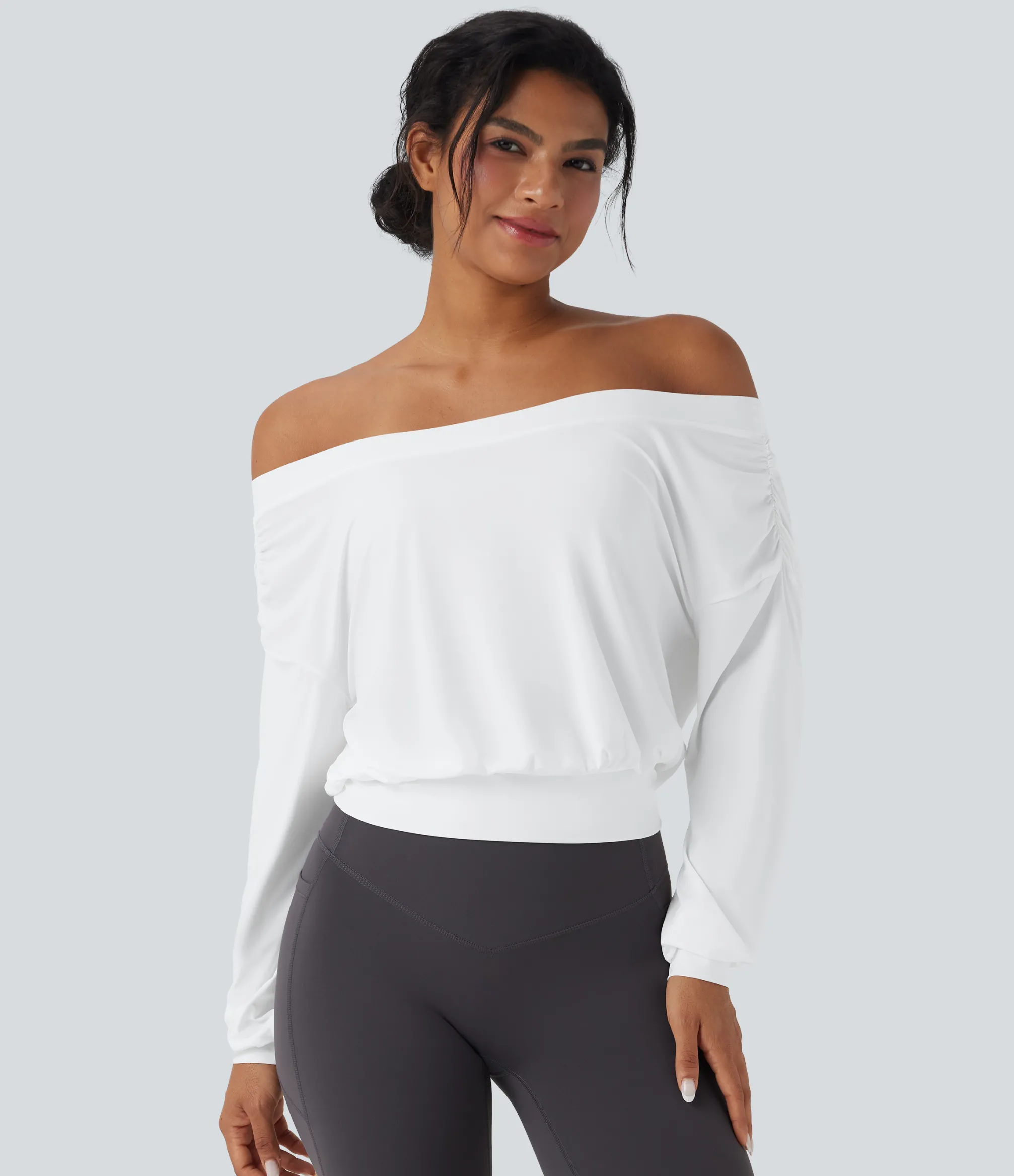Sports Tops|Sports Tops<HALARA Off-shoulder Oversize Cool Touch Quick Dry Yoga Sports Top