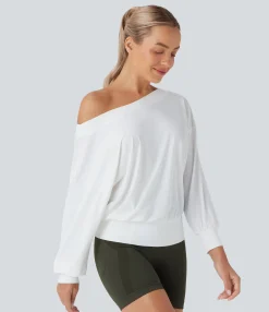Sports Tops|Sports Tops<HALARA One Shouder Oversize Cool Touch Quick Dry Yoga Sports Top