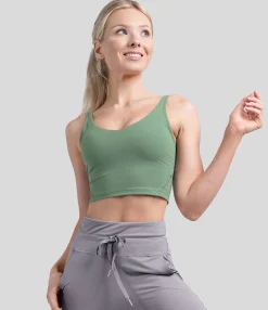 Casual Tops|Yoga Tops<HALARA Padded V Neck Cropped Yoga Tank Top