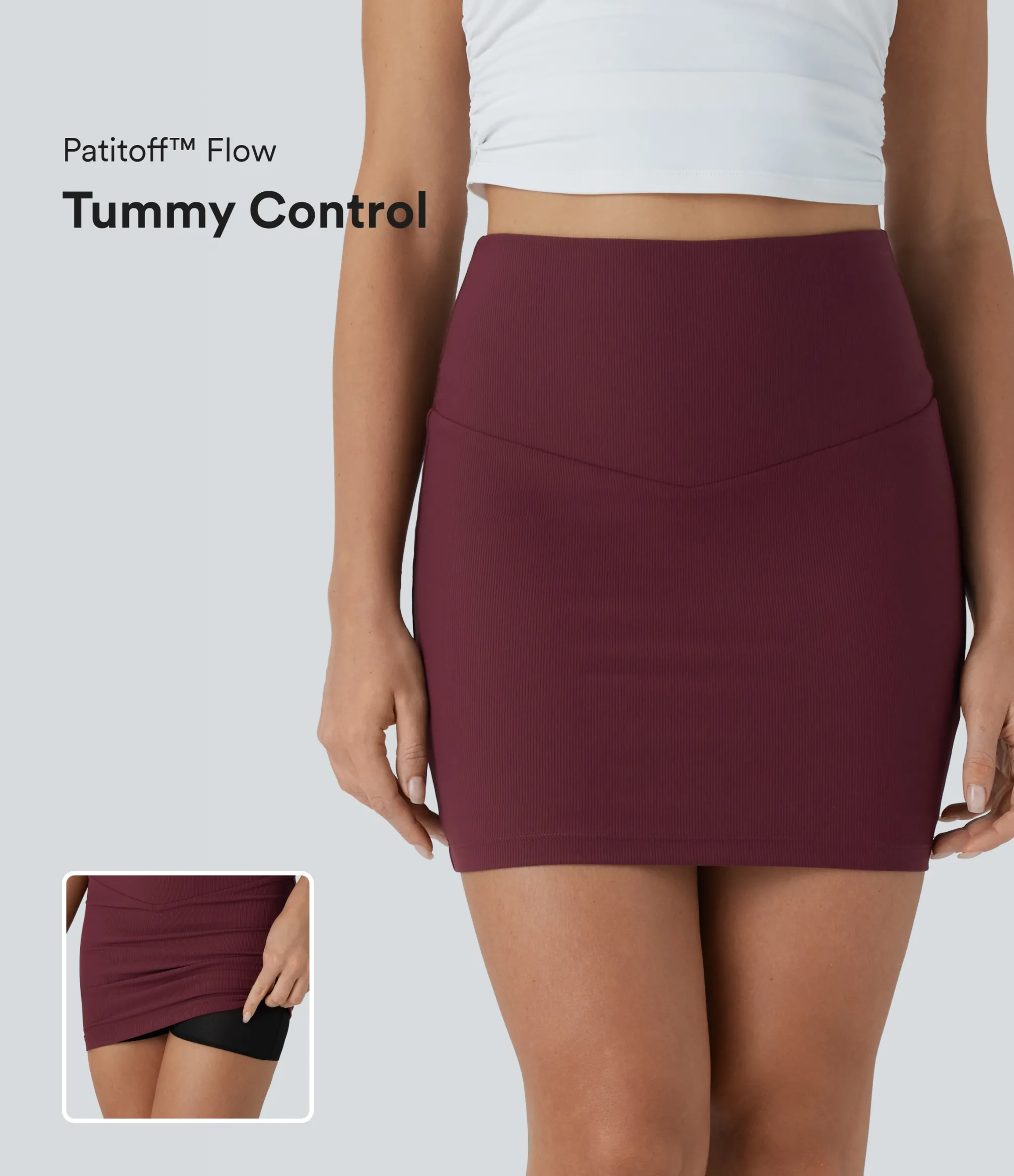 Skirts<HALARA Patitoff™ Flow Pet Hair Resistant SoCinched High Waisted Tummy Control 2-in-1 Bodycon Mini Casual Skirt