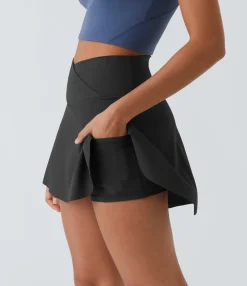 Active Skirts|Mini Skirts<HALARA Patitoff™ Flow Pet Hair Resistant Crossover Pocket 2-in-1 Activity Skirt-Lucid
