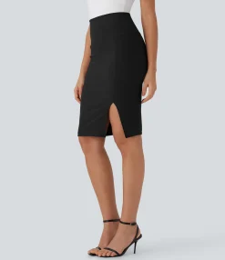 Casual Skirts|Maxi & Midi Skirts<HALARA Patitoff™ Flow Pet Hair Resistant SoCinched High Waisted Tummy Control 2-in-1 Bodycon Midi Casual Skirt