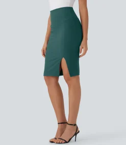 Casual Skirts|Maxi & Midi Skirts<HALARA Patitoff™ Flow Pet Hair Resistant SoCinched High Waisted Tummy Control 2-in-1 Bodycon Midi Casual Skirt