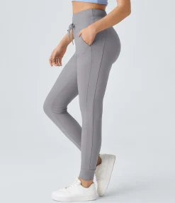 Joggers|Joggers<HALARA Patitoff™ Flow Pet Hair Resistant High Waisted Drawstring Pocket Plain Full Length Joggers