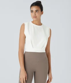 Yoga Tops|Tank Tops & Camis<HALARA Patitoff™ Flow Pet Hair Resistant Crew Neck Sleeveless Cropped Yoga Tank Top