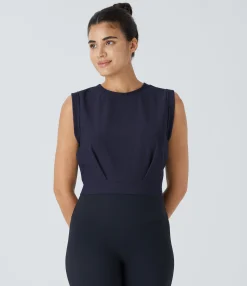 Yoga Tops|Tank Tops & Camis<HALARA Patitoff™ Flow Pet Hair Resistant Crew Neck Sleeveless Cropped Yoga Tank Top