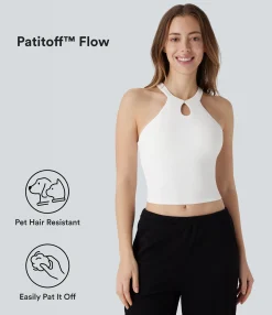 Yoga Tops|Tank Tops & Camis<HALARA Patitoff™ Flow Pet Hair Resistant Halter Cut Out Cropped Yoga Tank Top