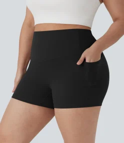 Plus Size<HALARA Plus Size UltraSculpt™ SoCinched High Waisted Tummy Control Training Biker Shorts 3'' with Pockets