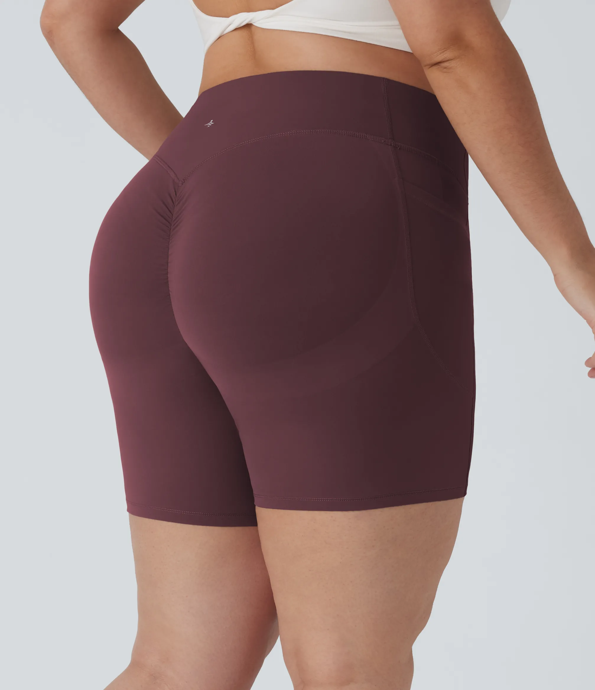 Plus Size<HALARA Plus Size UltraSculpt™ SoCinched High Waisted Scrunch Butt Lifting Tummy Control Shaping Training Biker Shorts 7'' with Pockets