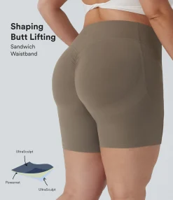 Plus Size<HALARA Plus Size UltraSculpt™ SoCinched High Waisted Scrunch Butt Lifting Tummy Control Shaping Training Biker Shorts 7'' with Pockets