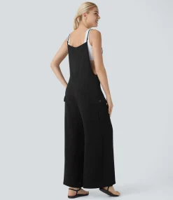 Jumpsuits<HALARA Pocket Casual Cargo Linen-Feel Jumpsuit