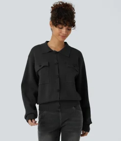 Sweaters<HALARA Pocket Long Sleeve Casual Sweater