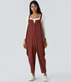 Jumpsuits<HALARA Pocket Stacked Casual Overalls