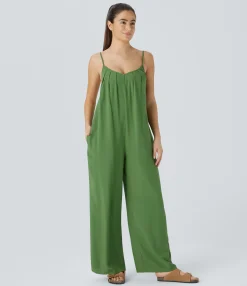 Jumpsuits<HALARA Pocket Wide Leg Casual Jumpsuit