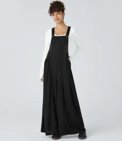 Jumpsuits<HALARA Pocket Wide Leg Waffle Casual Overalls
