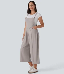 Jumpsuits<HALARA Pockets Capri Waffle Casual Overalls