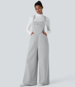 Jumpsuits<HALARA Pockets Casual Teddy Overalls