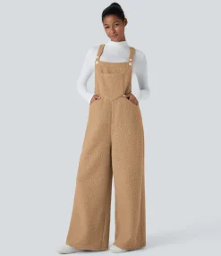 Jumpsuits<HALARA Pockets Casual Teddy Overalls