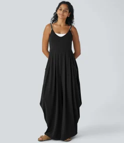 Jumpsuits<HALARA Pockets Draped Wide Leg Casual Jumpsuit