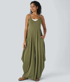 Jumpsuits<HALARA Pockets Draped Wide Leg Casual Jumpsuit