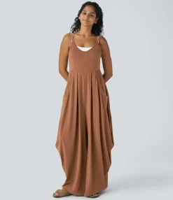 Jumpsuits<HALARA Pockets Draped Wide Leg Casual Jumpsuit
