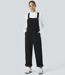 Jumpsuits<HALARA Pockets Straight Leg Corduroy Casual Overalls