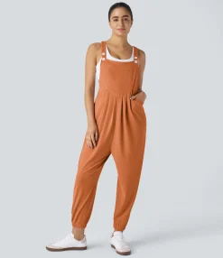 Jumpsuits<HALARA Pockets Waffle Casual Jogger Overalls