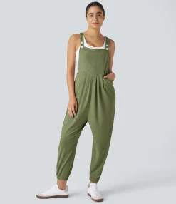 Jumpsuits<HALARA Pockets Waffle Casual Jogger Overalls