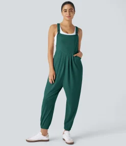 Jumpsuits<HALARA Pockets Waffle Casual Jogger Overalls