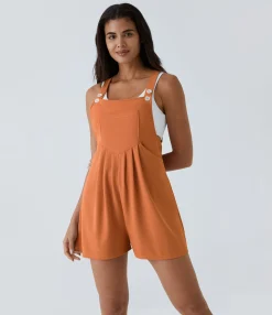 Jumpsuits<HALARA Pockets Waffle Casual Overalls
