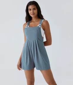 Jumpsuits<HALARA Pockets Waffle Casual Overalls