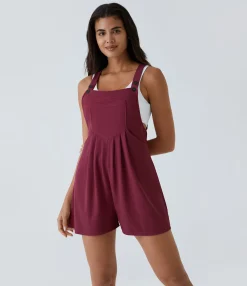 Jumpsuits<HALARA Pockets Waffle Casual Overalls