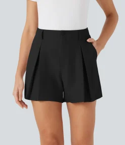 Active Shorts|Shorts<HALARA Quick Dry High Waisted Sied Pocket Golf Shorts-Golf Tee Pocket-UPF 40+