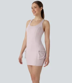 Dresses|Bodycon Dresses<HALARA Racerback Cargo Zipper Pocket 2 Piece Bodycon Mini Dance Active Dress