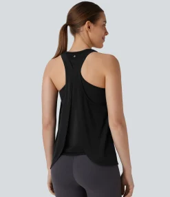 Tank Tops & Camis|Tank Tops<HALARA Racerback Curved Hem Stripe Quick Dry Running Tank Top