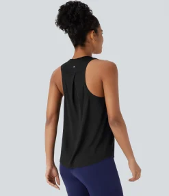 Yoga Tops|Sports Tops<HALARA Racerback Curved Hem Yoga Sports Top