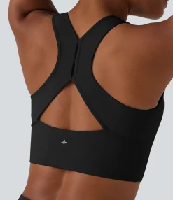 Yoga Tops|Tank Tops & Camis<HALARA Racerback Cut Out Cropped Yoga Tank Top