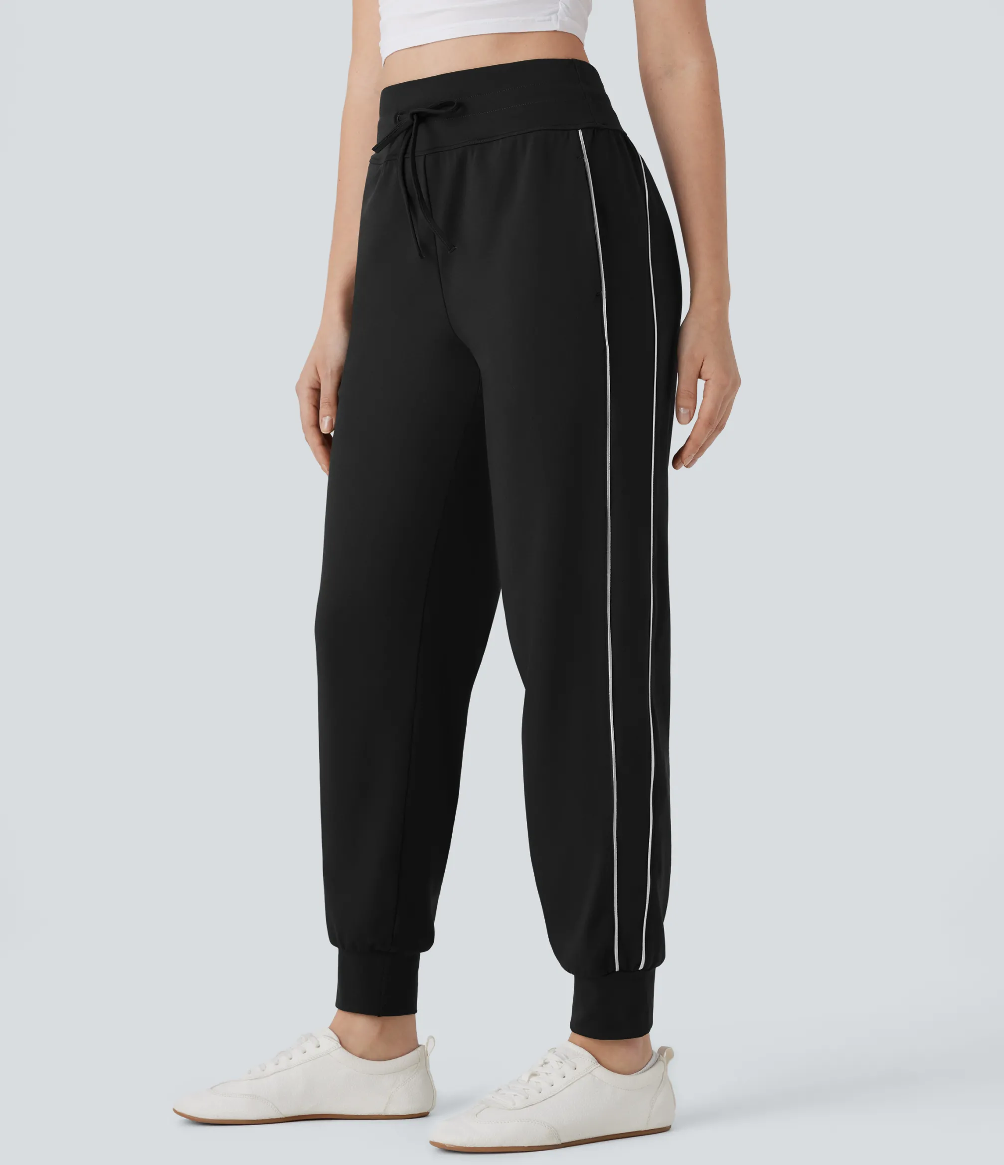 Pants|Joggers<HALARA Reflective High Waisted Drawstring Pocket Travel Pile Joggers