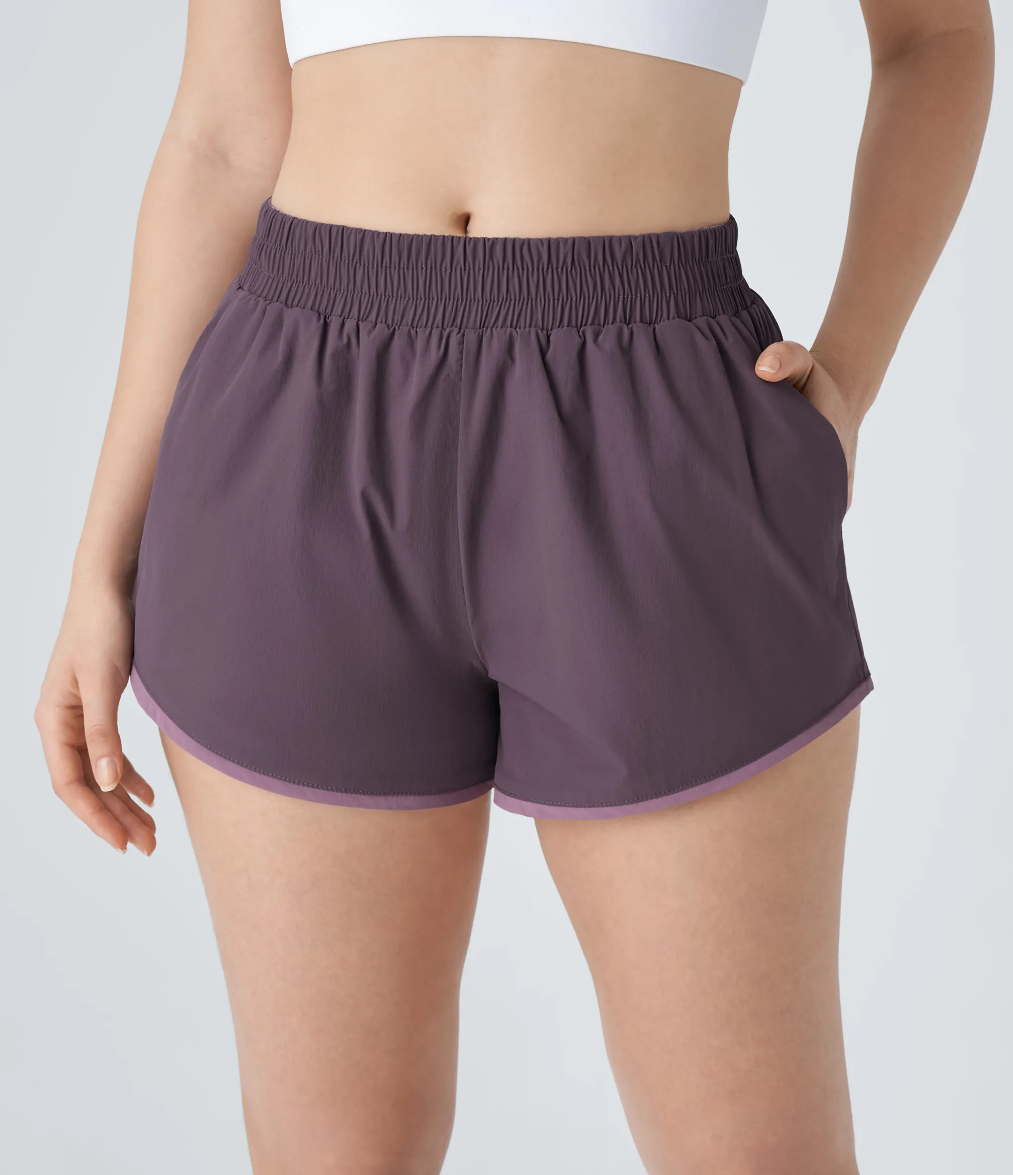 Active Shorts|Shorts<HALARA Reversible Mid Rise Pocket Color Block Workout Shorts