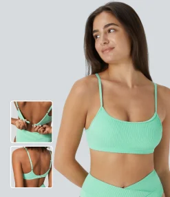 Beachwear<HALARA Ribbed Bikini Top Swimsuit