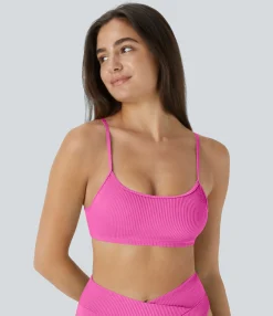 Beachwear<HALARA Ribbed Bikini Top Swimsuit