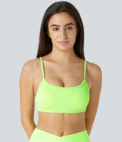 Beachwear<HALARA Ribbed Bikini Top Swimsuit