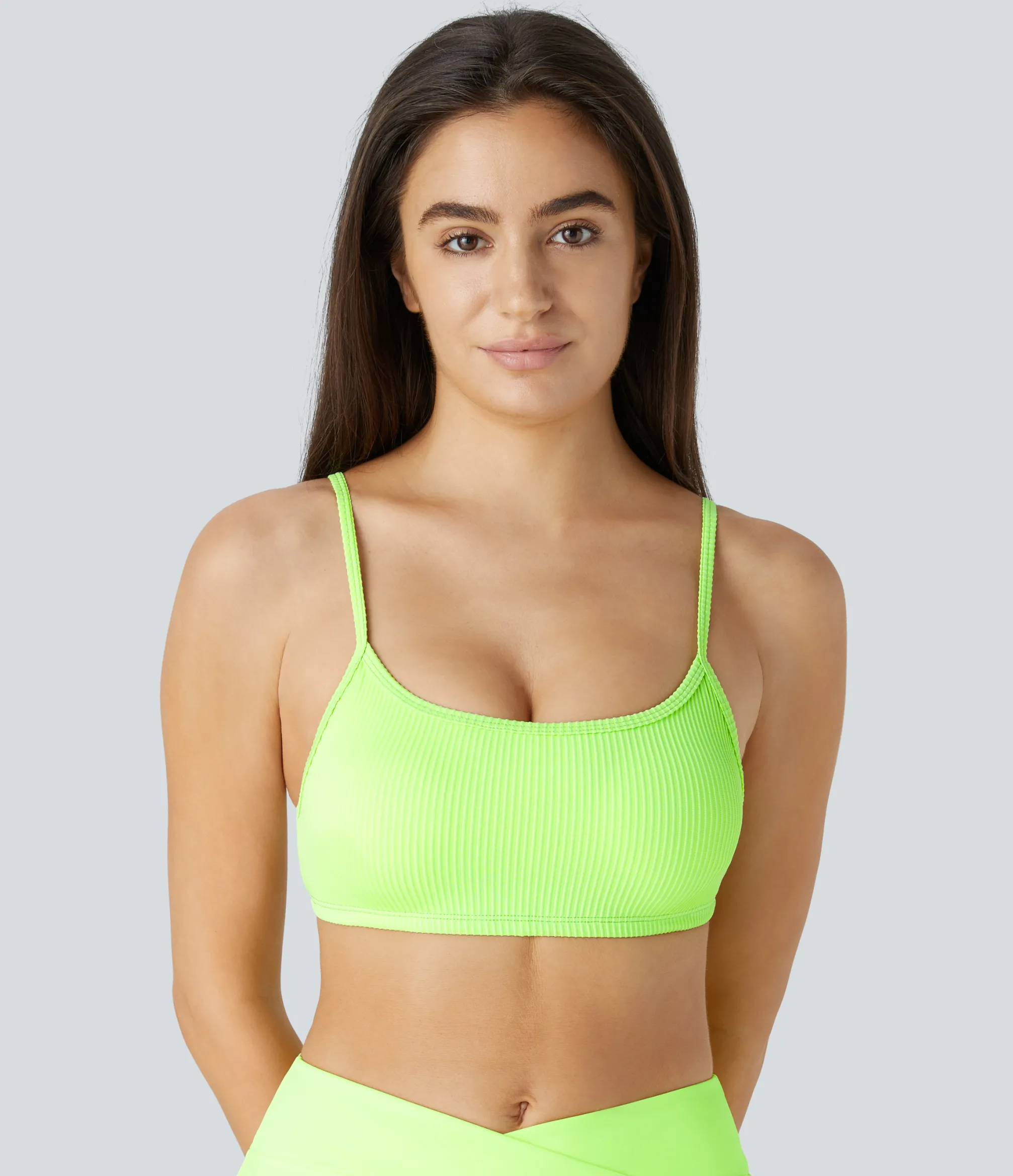 Beachwear<HALARA Ribbed Bikini Top Swimsuit