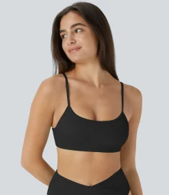Beachwear<HALARA Ribbed Bikini Top Swimsuit