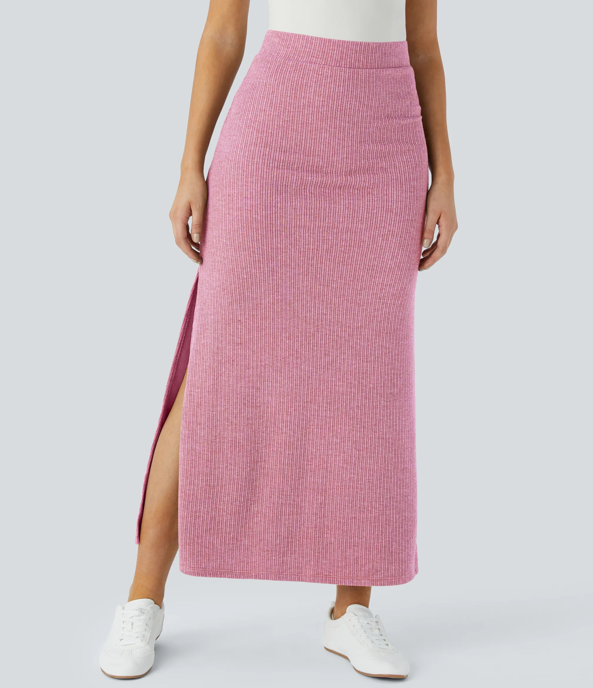 Maxi & Midi Skirts|Skirts<HALARA Ribbed High Waisted Hem A Line Maxi Casual Skirt