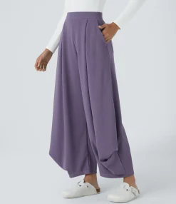 Pants|High-Waisted Pants<HALARA Ribbed High Waisted Pockets Solid Casual Harem Pants