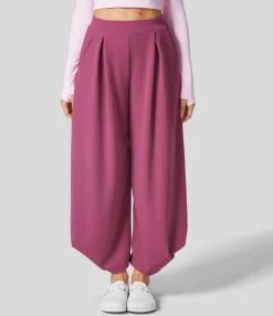 Pants|High-Waisted Pants<HALARA Ribbed High Waisted Pockets Solid Casual Harem Pants