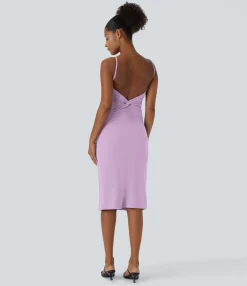 Bodycon Dresses|Maxi & Midi Dresses<HALARA Ribbed Knit Bodycon Midi Casual Dress